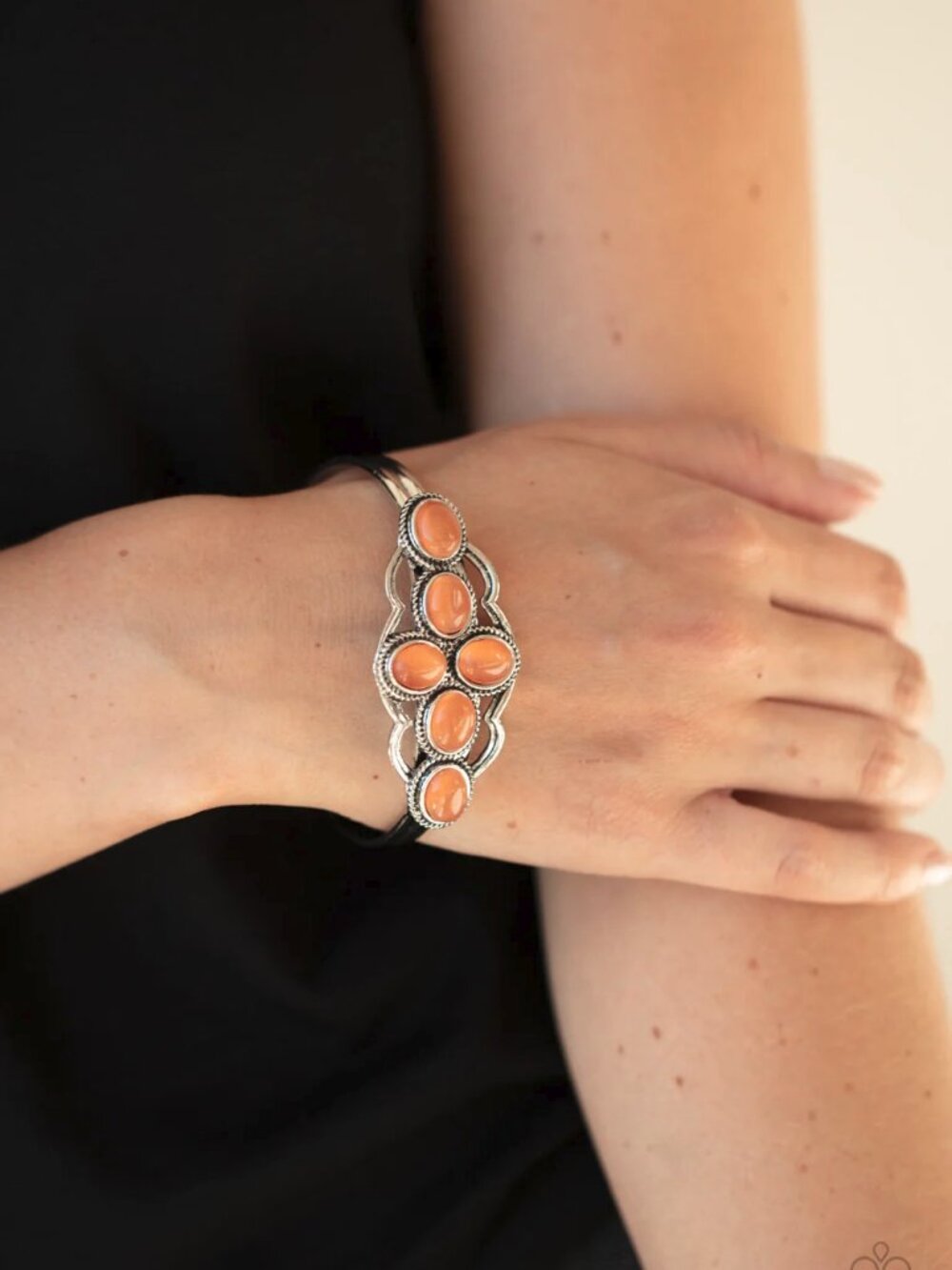 Paparazzi Jewelry Accessories - Color Me Celestial - Orange Bracelet - Vintage